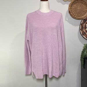 Lululemon Merino Wool-Blend Ribbed
Crewneck Sweater Heathered Pink Peony Size 12